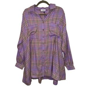 “On You” Oversized Flannel Dress w/ Pockets